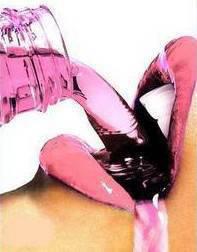 bouche + liquide roses