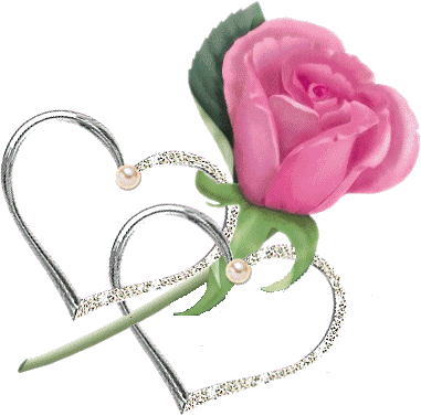 coeurs argent + rose